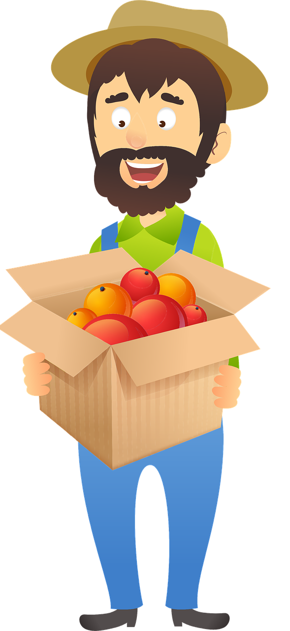  Farmer with box of fruit